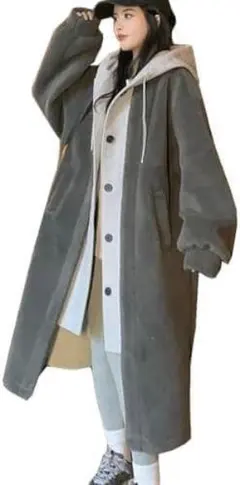 ⭐️新品⭐️ボアコート ロングコート 重ね着風 レイヤード