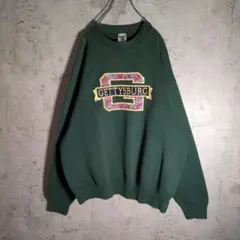 【USA製】フルーツオブザルーム 刺繍スウェット ビッグサイズ グリーン XL