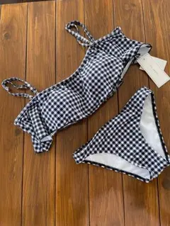 SEA DRESS ギンガムチェックフリルビキニ S