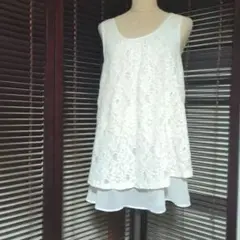 ホワイト レース タンクトップ　Mサイズ 試着のみ