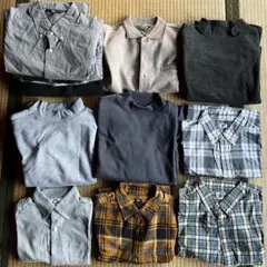 ユニクロ他フリース長袖シャツジャケットジャンパーズボンスラックス21点セット