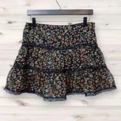 D0304 モンリフレイン ミニスカート フレアスカート 花柄 総柄