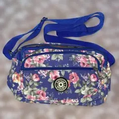花柄ショルダーバッグ　ブルー