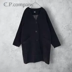【C.P.company】　ロングコート　ウールコート　シンプル　ブラック　黒