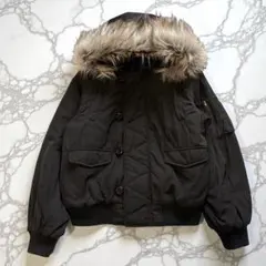 美品 y2k 鬼ファー付き N2B フライトジャケット ボリュームフード L 黒