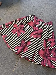 膝丈　ボーダー　フレアスカート　美品♡