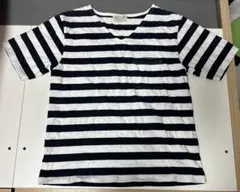 レディース　Tシャツ　カットソー　ストライプ　半袖