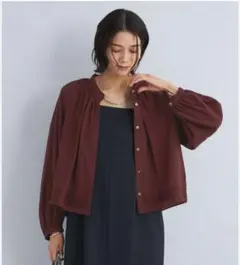 ユナイテッドアローズ　グリーンレーベル　ホワイト ギャザー入り ブラウス