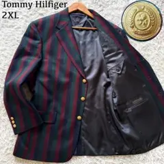 極美品　トミーヒルフィガー　テーラードジャケット　金ボタン　トリコロール　2XL