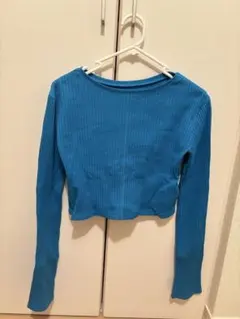 mystic ニットクロップド丈長袖