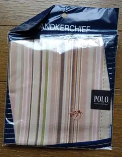 POLO ハンカチ ストライプ柄 刺繍入りのサムネイル