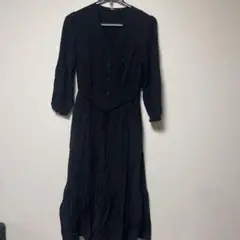 値下げ UNIQLO ブラック シャツワンピース 長袖