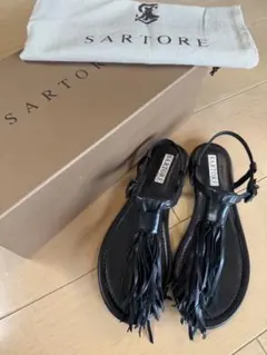 【未使用】SARTORE サルトル　フリンジサンダル　36のサムネイル