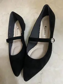 Diana 黒 スエード マリー・ジェーンパンプス