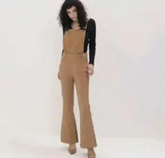 searoomlynn サロペット　レースアップ　セパレートフレアサロペット
