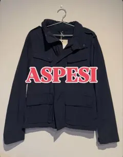 ㉝_ASPESI_メンズ_ジャケット_フード付_サイズS＿紺のサムネイル