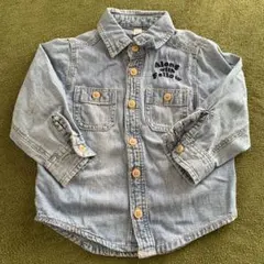 ベビー服　トップス　デニムシャツ 80サイズ 刺繍付き