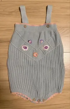 ベビー ニット ロンパース 花柄刺繍　韓国風