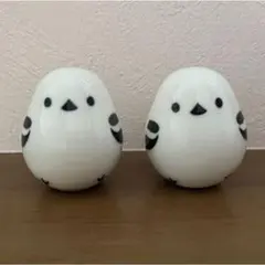 白い鳥の陶器置物 2個セット