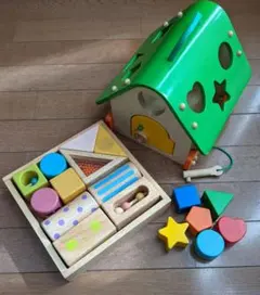 【森のあそび道具シリーズ】 あそびのおうち、音いっぱいつみきセット　エドインター