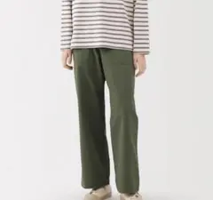 無印良品　洗いざらし　ヘリンボーンベイカーストレートパンツ