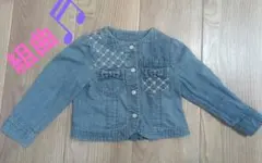 組曲キッズ デニムジャケット SS (80-90) 刺繍 リボン 女の子