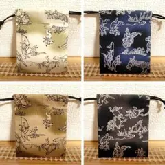 ミニミニ 巾着袋 4個セット 鳥獣戯画A ハンドメイド