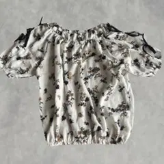 花柄 オフショルダー 半袖 トップス
