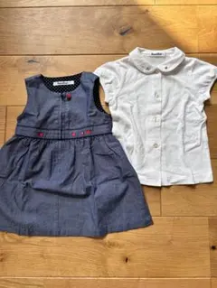 familiarファミリア　ワンピース 半袖シャツ　2点セット　80-90サイズ