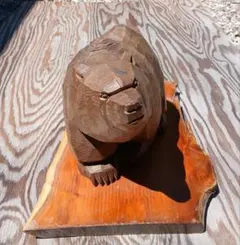 阿部紀男 木彫り熊 オブジェ 抽象彫刻 - メルカリ