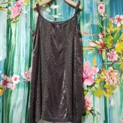 ベロアレースキャミソール グランジ フェアリー　Y2K 平成　00s ガーリー