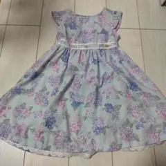 紫陽花柄ノースリーブワンピース