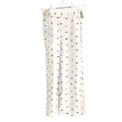 【新品】総柄ハイウエストワイドパンツ　L