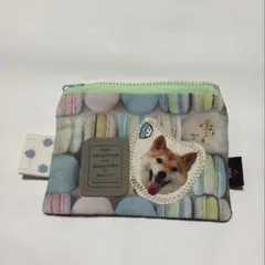 マカロン柄犬イラストカードケース