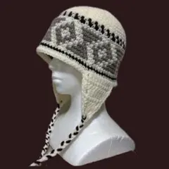 436【秋冬】クロシェハット　耳当て付きニット帽　耳当て帽子　クラッシャーハット