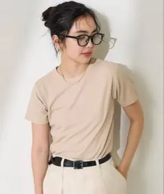 新品未開封 フリークスストア 接触冷感/UVカット ミニリブTシャツ ベージュのサムネイル