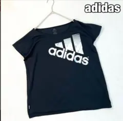 【レディース　Oサイズ】アディダス　CLIMALITE　黒Tシャツ ビッグロゴ