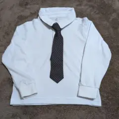 ホワイト ポロシャツ　フォーマル 110 ネクタイ付き