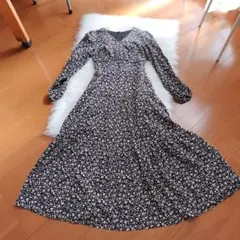 【美品】And Couture アンドクチュール　花柄　ロングワンピース　38