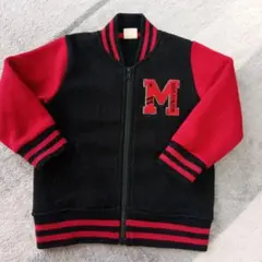 moujonjon フリースジャケット 95cm 黒赤