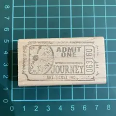 木製ラバースタンプ ADMIT ONE JOURNEY