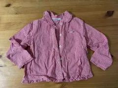 familiar ギンガムチェック長袖シャツ 100