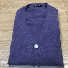 本日限定値下超美品Papas やや薄手カシミヤ98%VカーディガンパープルLのサムネイル