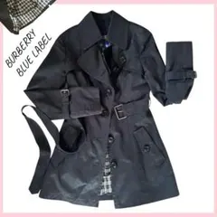 バーバリーブルーレーベルトレンチコート　ライナー　ベルト　黒ベルト チェック