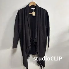 新品　studioCLIP 変形ニットカーディガン　こげ茶　F