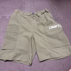 CAMP7 キッズ ハーフパンツ カーキ 140