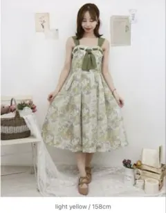 アンアナザーアンジェラス はしごスカーフ水彩フラワー柄ワンピース