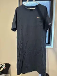 Champion ネイビー 半袖ＴシャツワンピースFREEサイズ