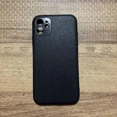 iPhone用レザー風ケース 黒
