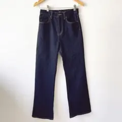 UNIQLO ユニクロ フレアハイライズジーンズ　24インチ　ストレートデニム